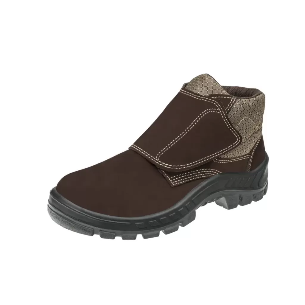 Bota em Couro Marrom Nubuck Velcro Marluvas - Tam 33