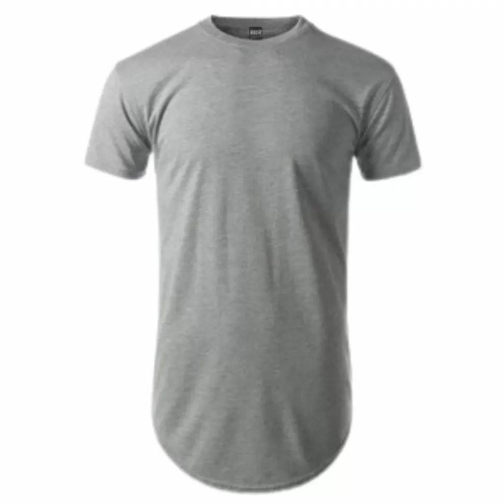 Camiseta Longline Fio 30 - Cinza Mescla