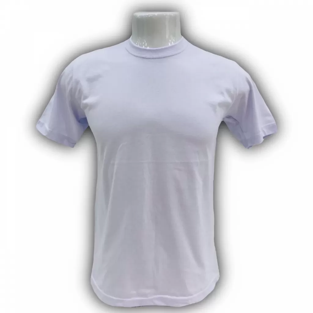 Camiseta Básica, manga curta, Penteada Fio 30 - Branca