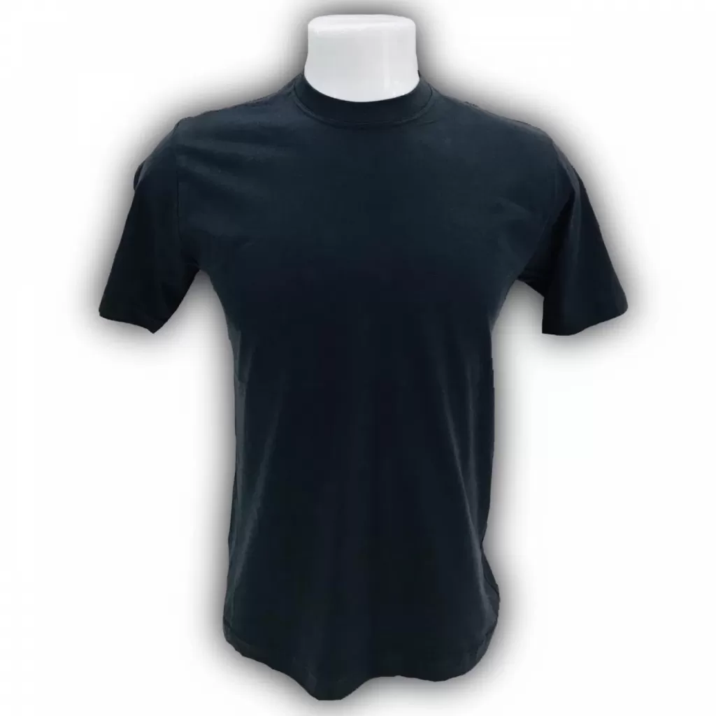 Camiseta Básica, manga curta, Penteada Fio 30 - Preta