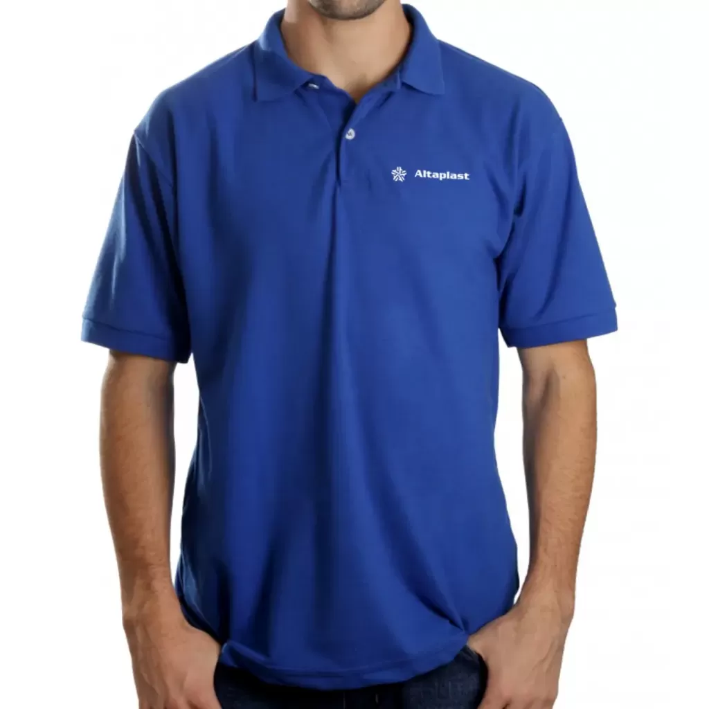 Camiseta Polo Piquet Personalizada - Azul
