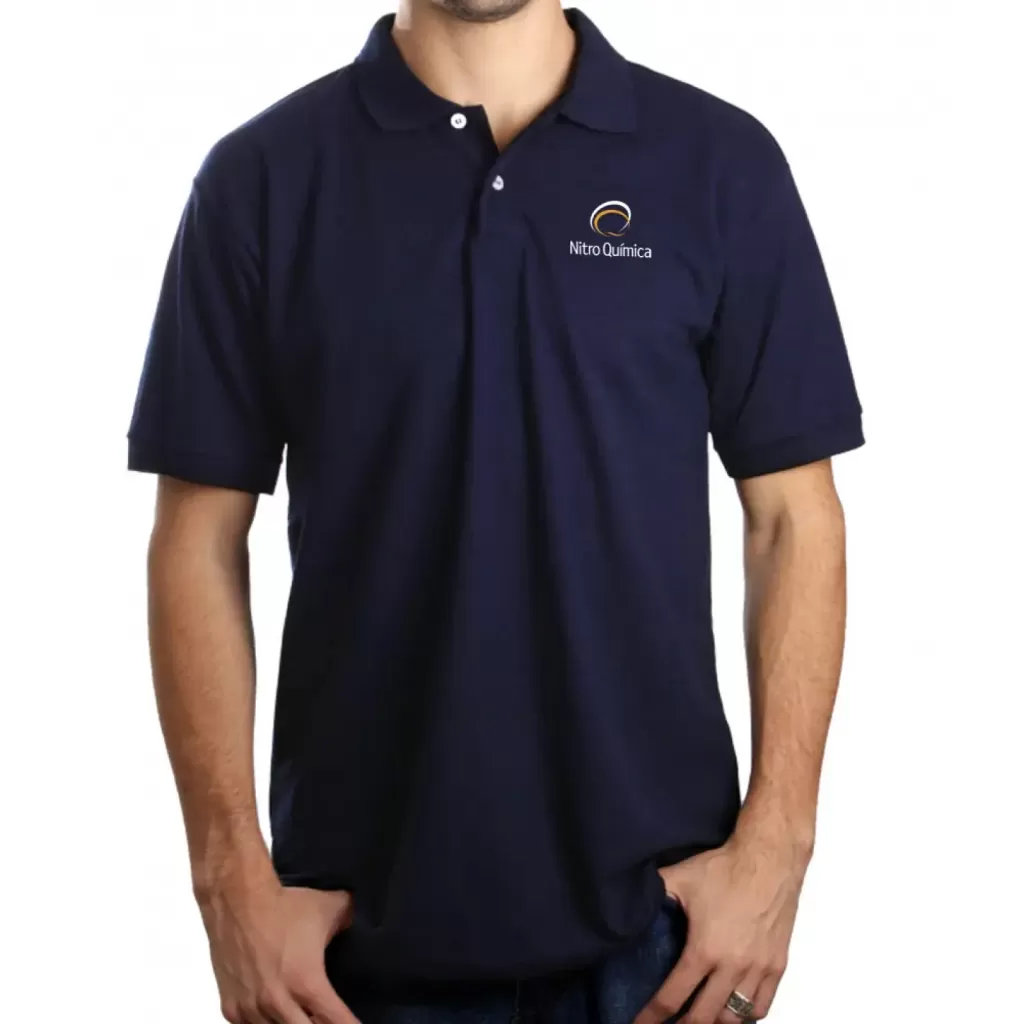 Camiseta Polo Piquet Personalizada - Azul