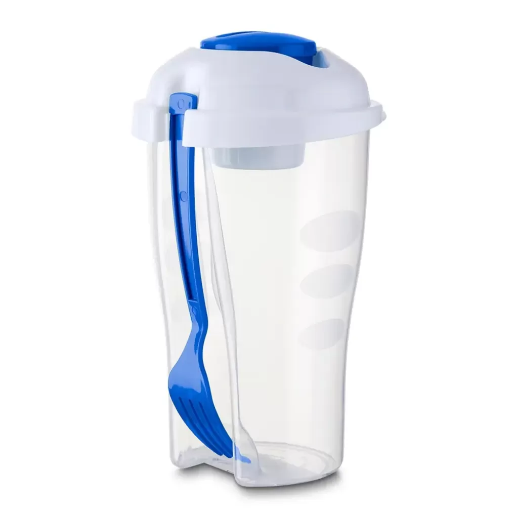 Copo Salada 850ml com Garfo e Suporte para Molho