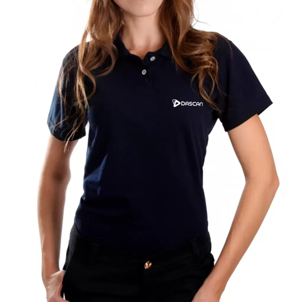 Baby look Polo Piquet Personalizada - Azul Marinho