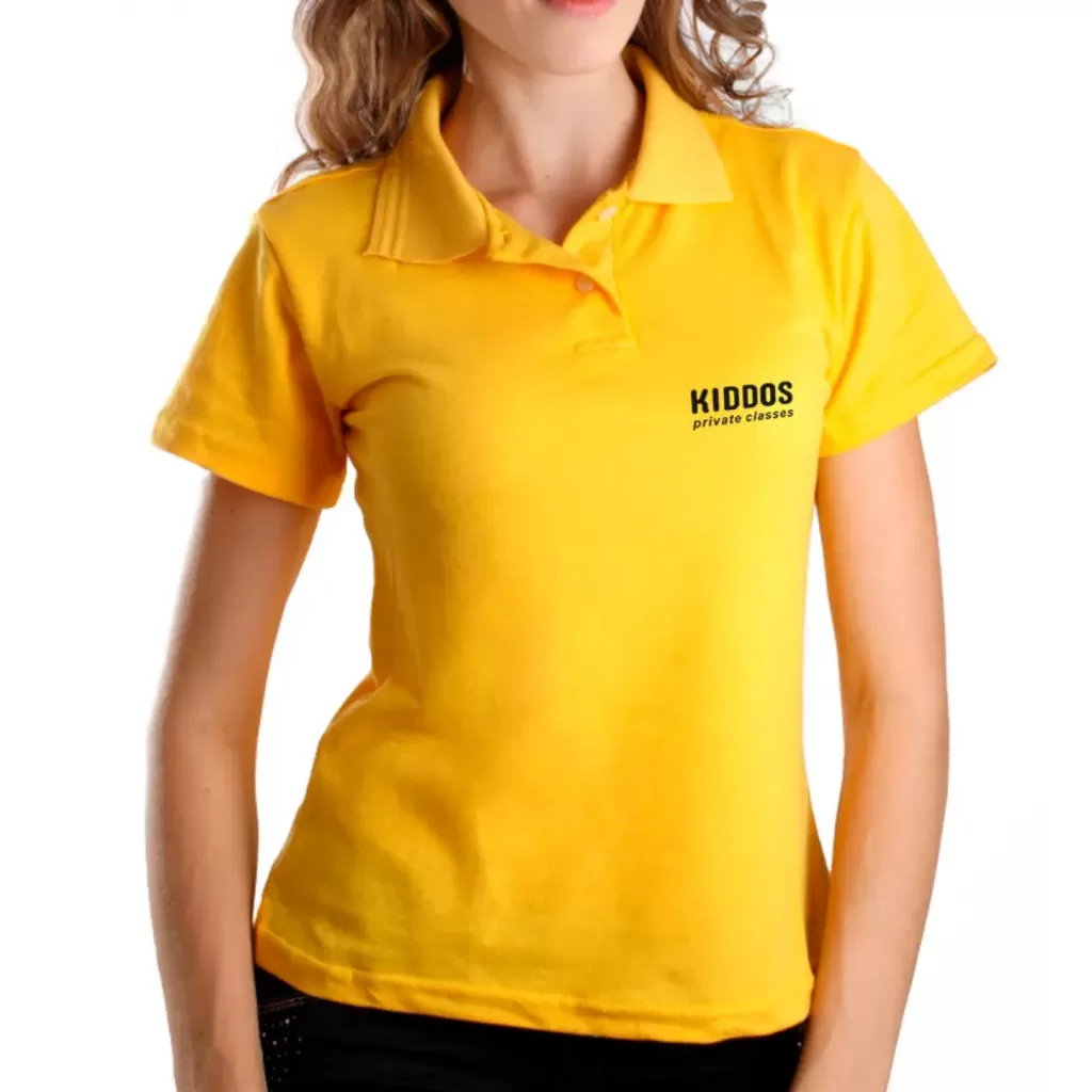 Baby look Polo Piquet Personalizada - Amarelo