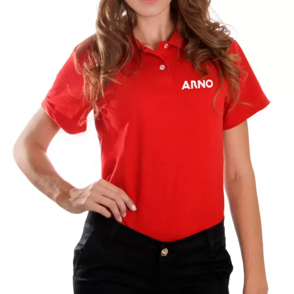 Baby look Polo Piquet Personalizada - Vermelho