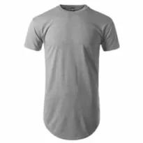 Camiseta Longline Personalizada - Cinza Mescla