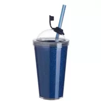 Copo de Acrílico 550ml com Suporte Canudo