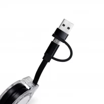 Cabo Retrátil 3 em 1 com Adaptador