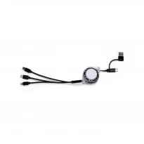 Cabo Retrátil 3 em 1 com Adaptador