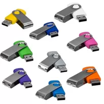 Pen Drive Giratório Metálico 4GB/8GB/16GB/32GB Personalizado - 00016-SM 4GB/8GB/16GB/32GB